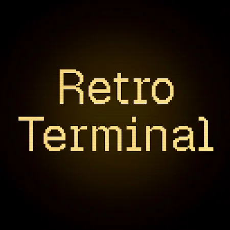 Retro Terminal theme logo on a dark scanline background