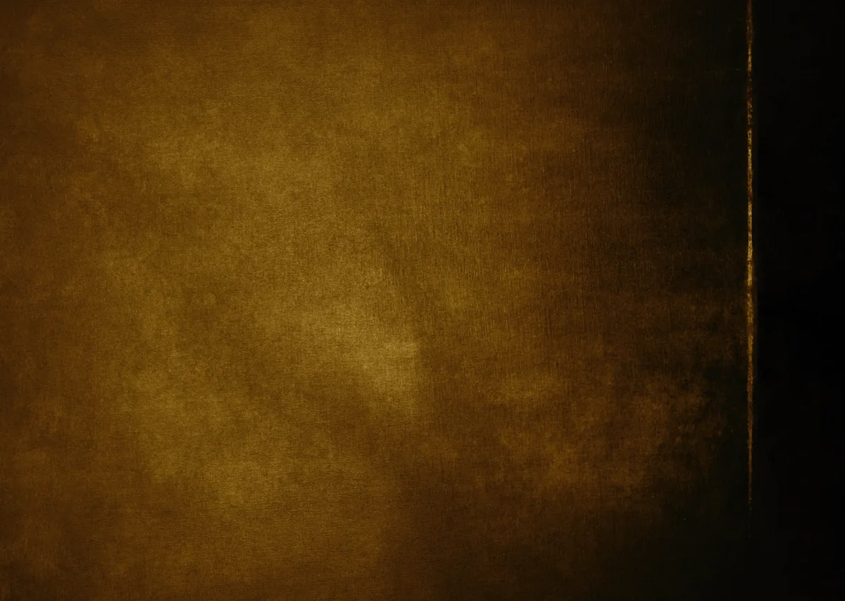 Amber and gold textured painting with a thin gold line near a dark right edge.